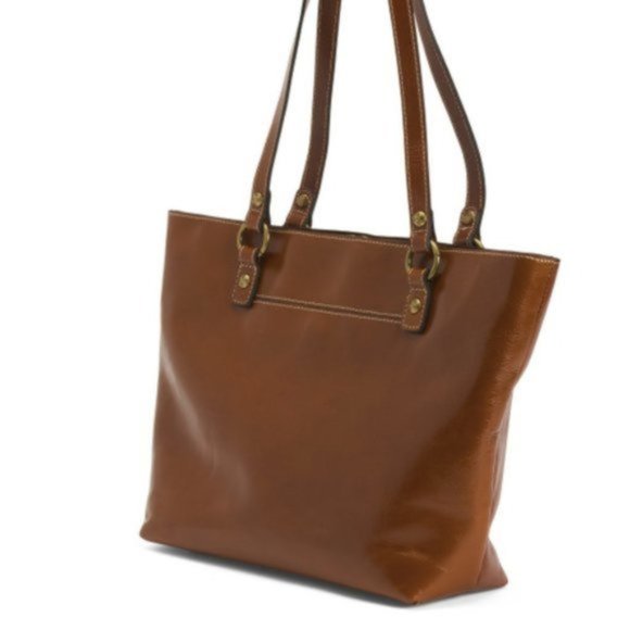 Patricia Nash Alessano Leather Handbag Tote Tan Brown Handbag Purse - Picture 3 of 14